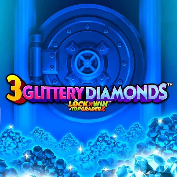 3 Glittery Diamonds slot logo by PearFiction Studios at Wintari Casino