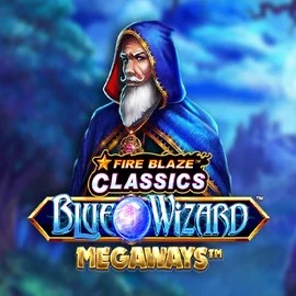 Fire Blaze Blue Wizard Megaways logo – Slots by Rarestone Gaming at Wintari Casino