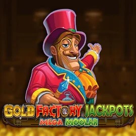 Gold Factory Jackpots Mega Moolah casino game by Aurum Signature Studios – featured logo at Wintari Casino