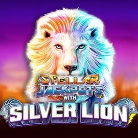 Stellar Jackpots with Silver Lion slot logo by Lightning Box Game at Wintari Casino